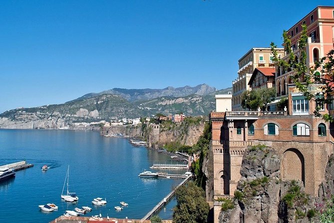 Daytrip from Port of Naples to Amalfi Coast, Sorrento & Positano - Sorrento: ceramics, lacework, limoncello, and the cliffs looking toward Naples