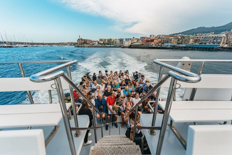From Naples: Gulf of Naples & Capri Sightseeing Boat Tour - First views: the Gulf of Naples and Mt Vesuvius cruise