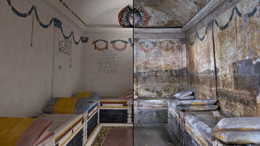 Hypogeum of the Crystallines Standard Visit - Frescoes and architecture: the Greek to Roman artistic blend