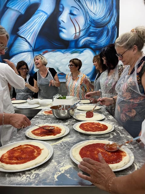 Pizza-Making Workshop by night with glass of wine - The Appetizer Moment: Bruschetta, Fresh Ingredients, and Olive Oil Logic